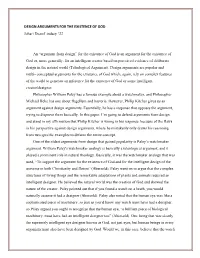 DESIGN ARGUMENTS for the EXISTENCE of GOD Johari Dean-Lindsey ‘22