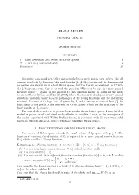 Orlicz Spaces