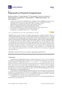 Terpenoids As Potential Geroprotectors
