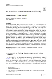 The Interpretation of Uncertainty in Ecological Rationality