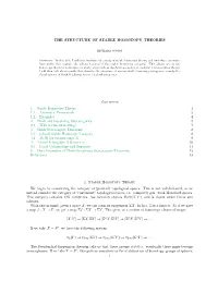 The Structure of Stable Homotopy Theories