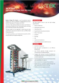 W Series Impulse Voltage Test System