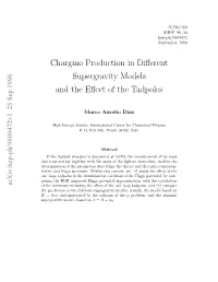 Chargino Production in Different Supergravity Models and the Effect