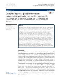 Complex Spaces: Global Innovation Networks & Territorial Innovation
