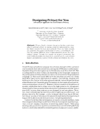 Designing Privacy for You a Practical Approach for User-Centric Privacy