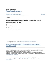 Economic Expansion and the Balance of Trade: the Role of Aggregate Demand Elasticity