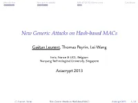 New Generic Attacks on Hash-Based Macs