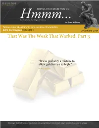 That Was the Weak That Worked: Part 3