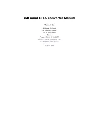 Xmlmind DITA Converter Manual
