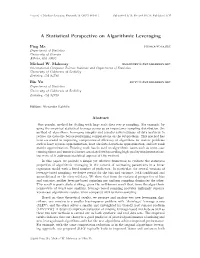 A Statistical Perspective on Algorithmic Leveraging
