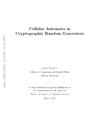 Cellular Automata in Cryptographic Random Generators
