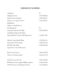 Emergency Numbers