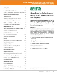 Guidelines for Selecting and Using ISTA® Test Procedures and Projects
