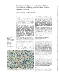 Immunophenotyping of Acute Lymphoblastic Leukaemia In