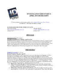 Investigation Discovery's April 2014 Programming Highlights