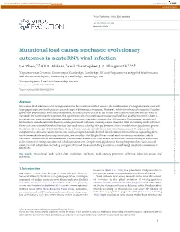 Mutational Load Causes Stochastic Evolutionary Outcomes In