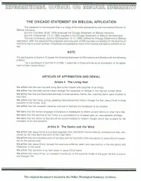 The Chicago Statement on Biblical Application