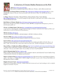 A Selection of Chicano Studies Resources on the Web