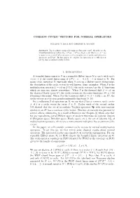 Common Cyclic Vectors for Normal Operators 11