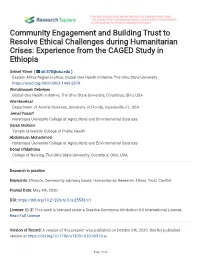 Community Engagement and Building Trust to Resolve Ethical Challenges During Humanitarian Crises: Experience from the CAGED Study in Ethiopia