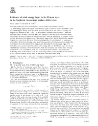 Estimates of Wind Energy Input to the Ekman Layer in the Southern Ocean from Surface Drifter Data Shane Elipot1,2 and Sarah T