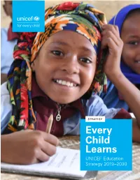 Every Child Learns UNICEF Education Strategy 2019–2030