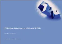 HTML Slidy: Slide Shows in HTML and XHTML