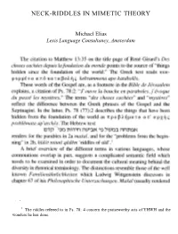 Neck-Riddles in Mimetic Theory