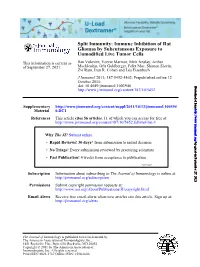 Split Immunity: Immune Inhibition of Rat Gliomas by Subcutaneous Exposure to Unmodified Live Tumor Cells
