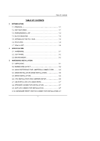 Table of Contents