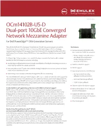 Ocm14102b-U5-D Dual-Port 10Gbe Converged Network Mezzanine Adapter for Dell Poweredge™ 13Th Generation Servers