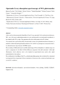 Operando X-Ray Absorption Spectroscopy of WO3 Photoanodes