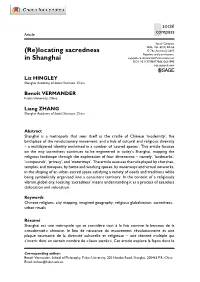 (Re)Locating Sacredness in Shanghai Research-Article6119932015