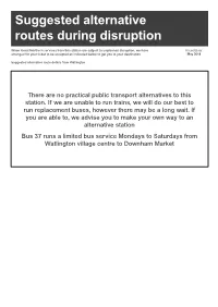 Suggested Alternative Routes During Disruption