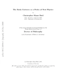 The Early Universe As a Probe of New Physics