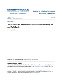 The Effects of Air Traffic Control Privatization on Operating Cost and Flight Safety