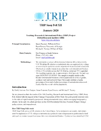 TRIP Snap Poll XII January 2020 Introduction