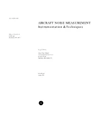 AIRCRAFT NOISE MEASUREMENT Instrumentation & Techniques
