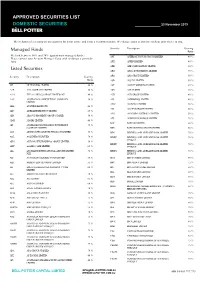 Approved Securities List