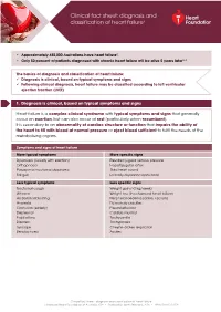 Clinical Fact Sheet: Diagnosis and Classification of Heart Failure1