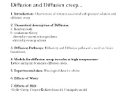 Diffusion and Diffusion Creep