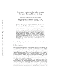 Experience Implementing a Performant Category-Theory Library in Coq