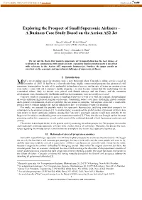 Exploring the Prospect of Small Supersonic Airliners – a Business Case Study Based on the Aerion AS2 Jet