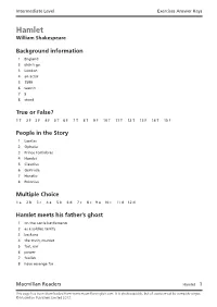 Hamlet Exercises Answer Keys