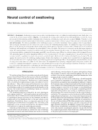 Neural Control of Swallowing