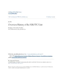 Overview History of the NROTC Unit Brendan J