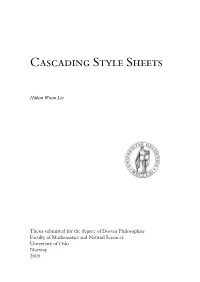 Phd Thesis: Cascading Style Sheets