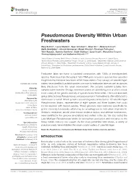 Pseudomonas Diversity Within Urban Freshwaters