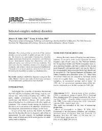 Selected Complex Auditory Disorders