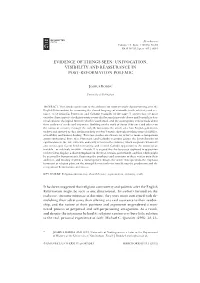 Univocation, Visibility and Reassurance in Post-Reformation Polemic